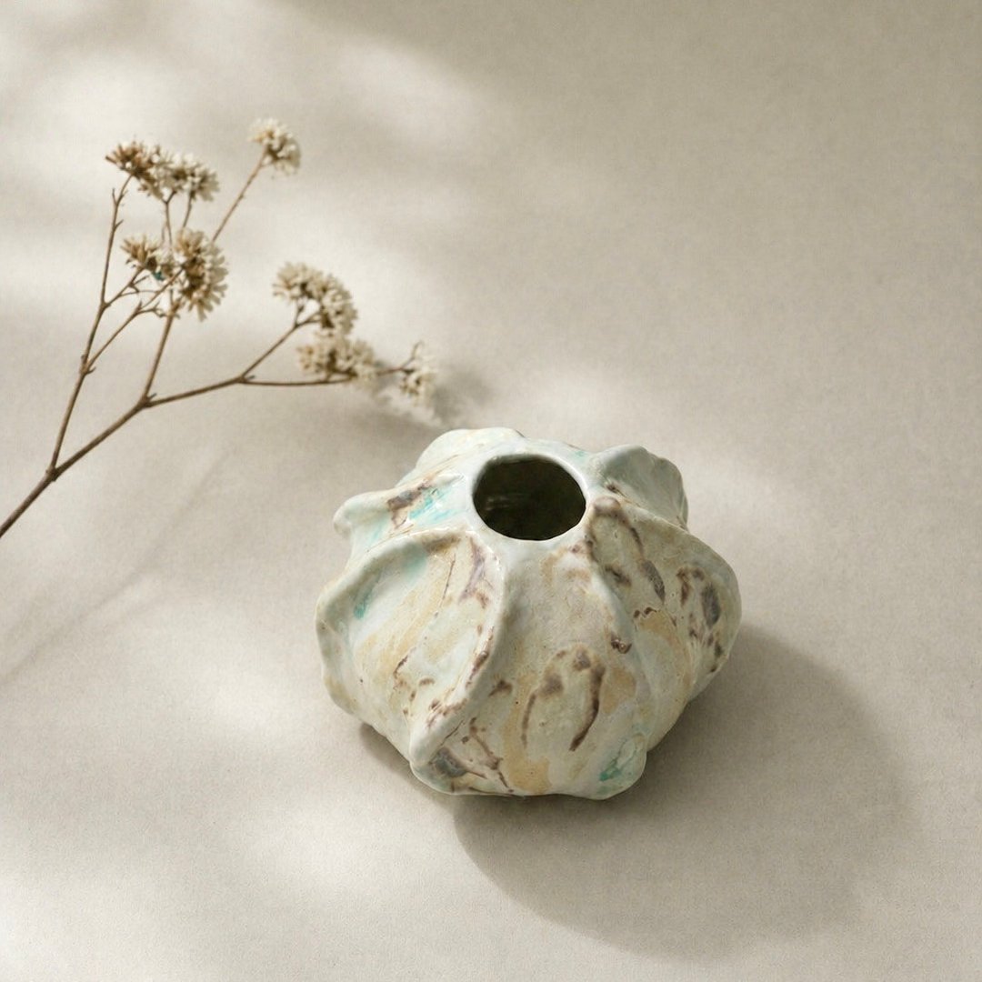手捏陶 花器 | Flower Vase - 花瓶/陶器 - 陶 白色