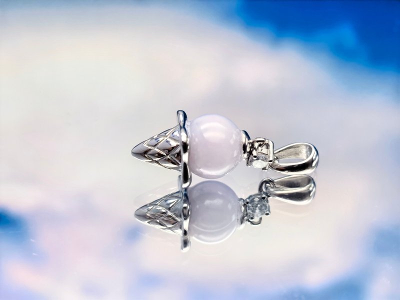 纯银系列 - 冰粉翡翠纯银雪糕吊坠 - 不含颈链 - 吊饰 - 宝石 