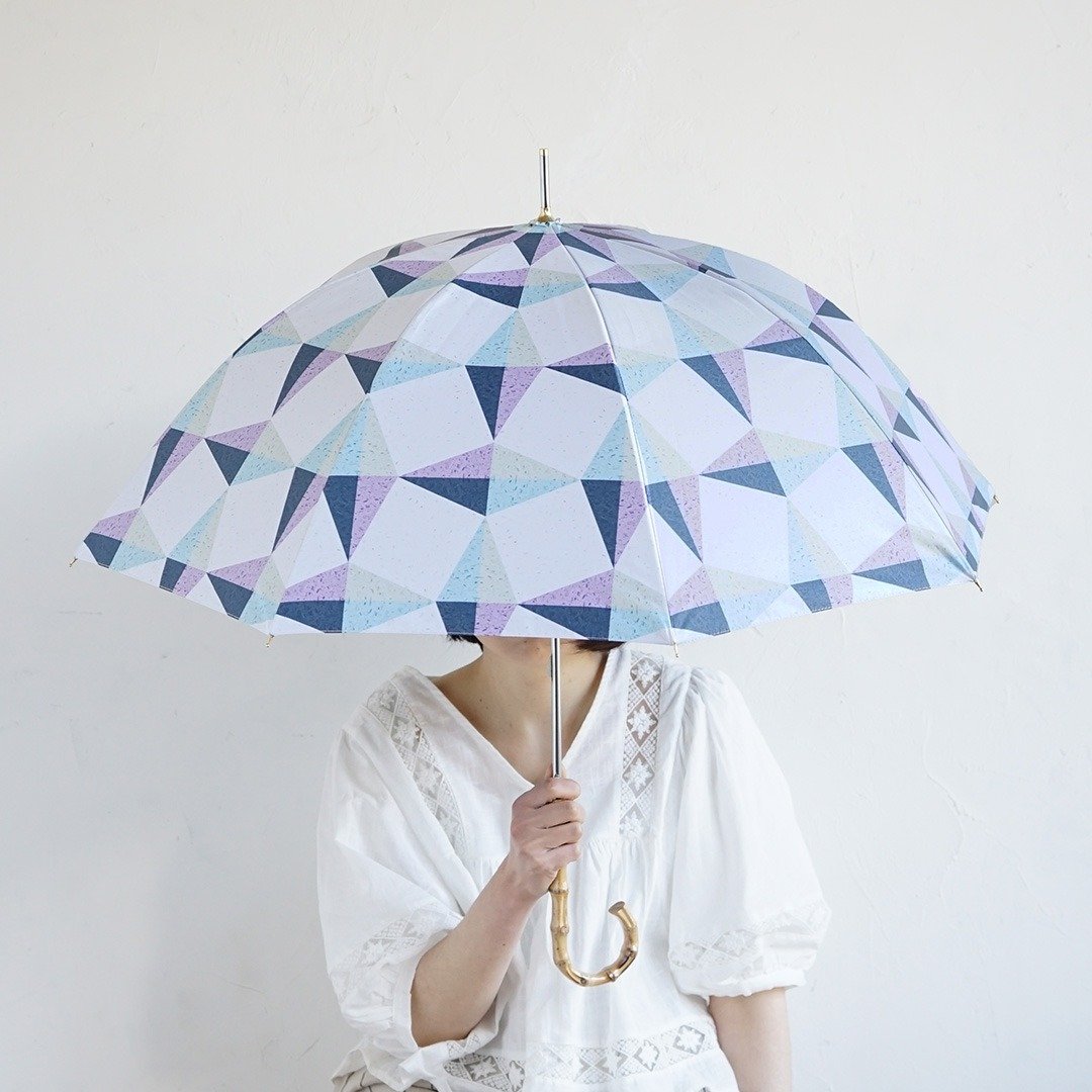 竹把 UV防护手开式长伞 kaleido 紫外线99.9%防护 晴雨两用 日伞 - 雨伞/雨衣 - 防水材质 蓝色