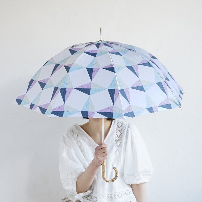 竹把 UV防护手开式长伞 kaleido 紫外线99.9%防护 晴雨两用 日伞 - 雨伞/雨衣 - 防水材质 蓝色