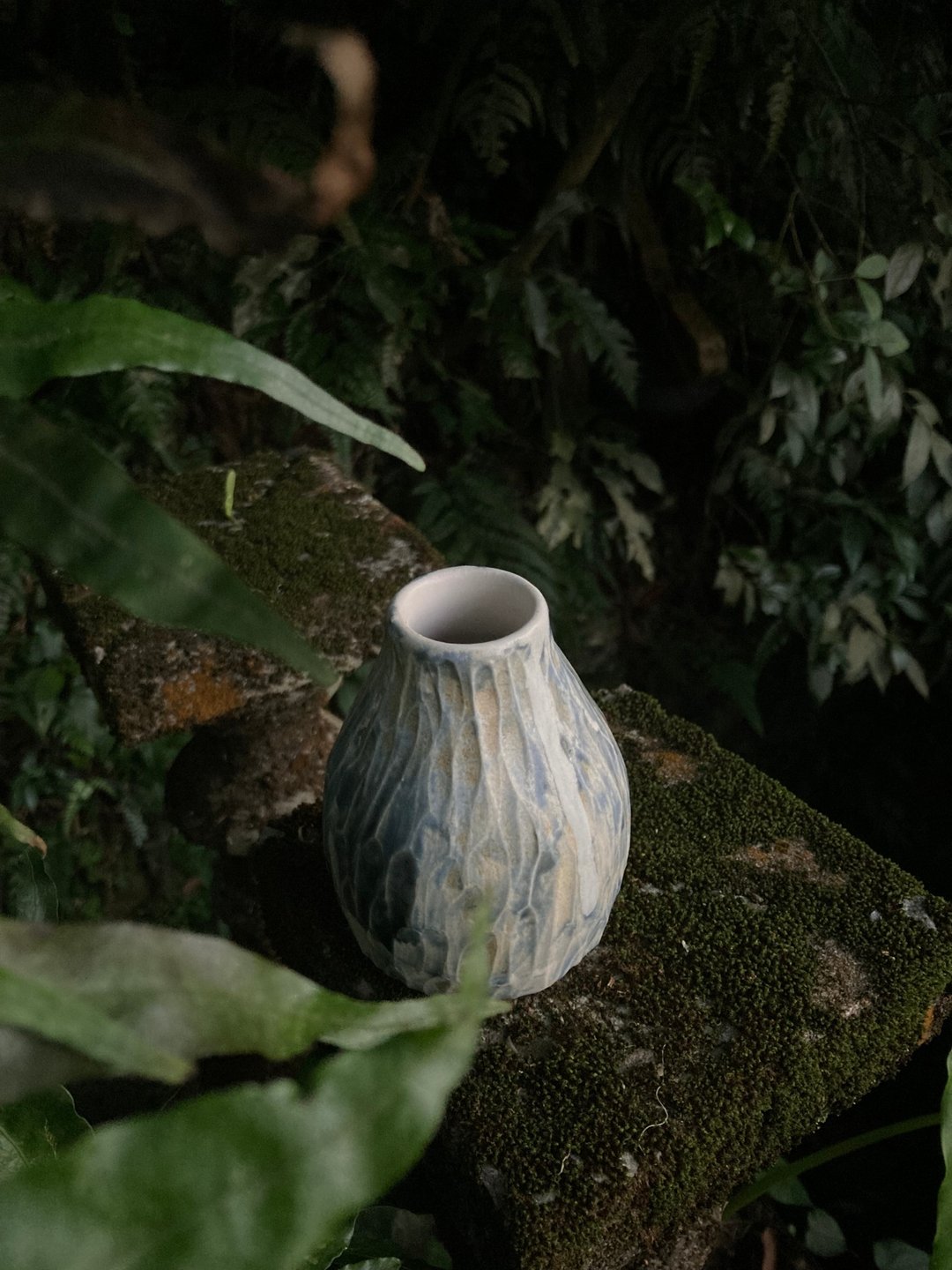 蓝釉小花瓶 IV - 花瓶/陶器 - 陶 