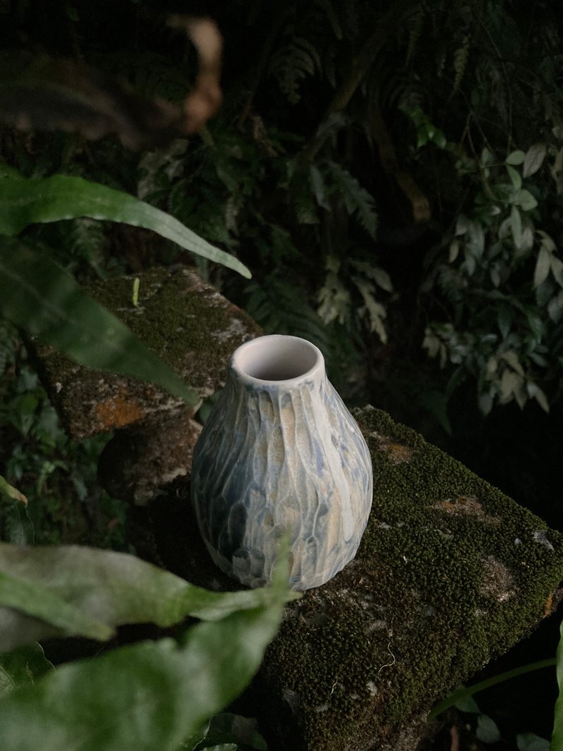 蓝釉小花瓶 IV - 花瓶/陶器 - 陶 