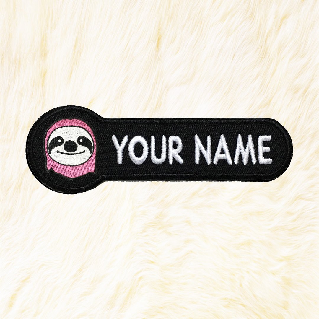 Pink Sloth Personalized Iron on Patch Your Name Your Text Buy 3 Get 1 Free - 编织/刺绣/羊毛毡/裁缝 - 绣线 黑色