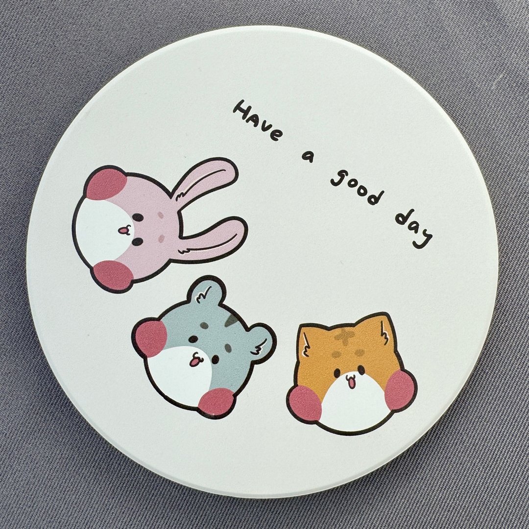 have a good day | 插画陶瓷吸水杯垫 - 杯垫 - 其他材质 