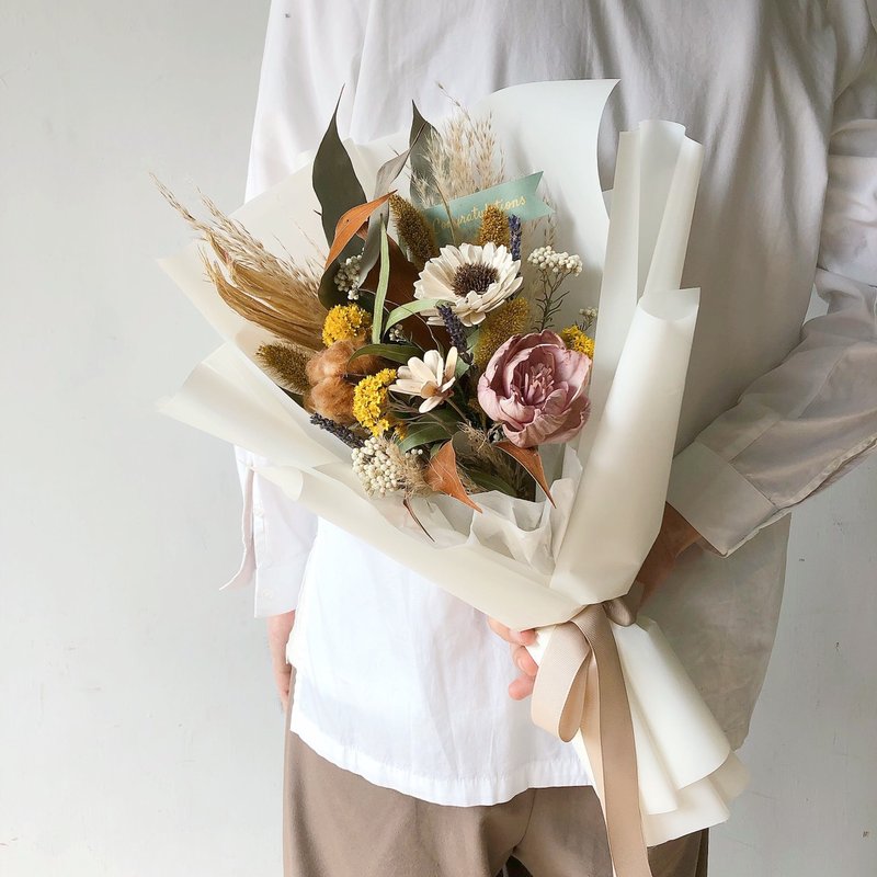 青春无敌 毕业干燥花束 - 干燥花/捧花 - 植物．花 黄色