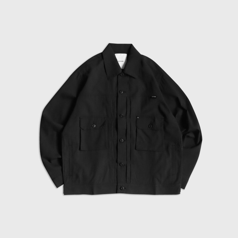DYCTEAM - see-through SEAWOOL pocket jacket (black) - 男装外套 - 其他材质 黑色