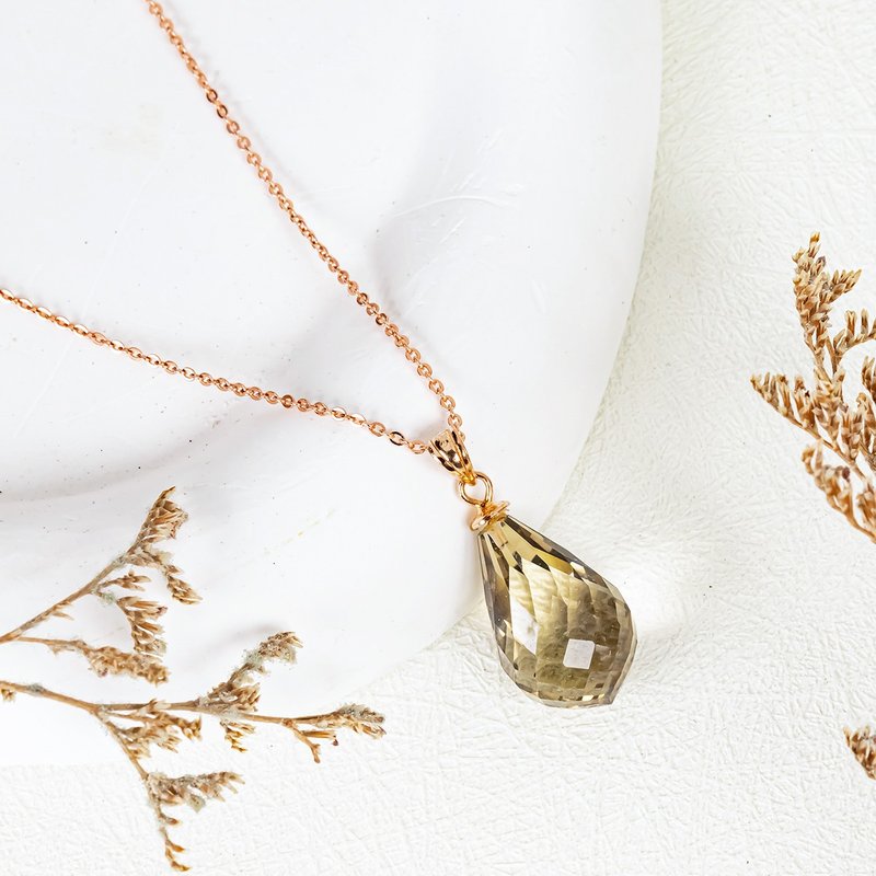 高品绿茶晶项链 - 项链 - 水晶 咖啡色