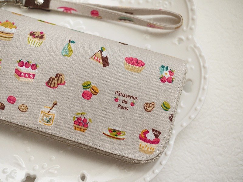 午茶。布长夹/皮夹/钱包/零钱包 - 皮夹/钱包 - 棉．麻 灰色