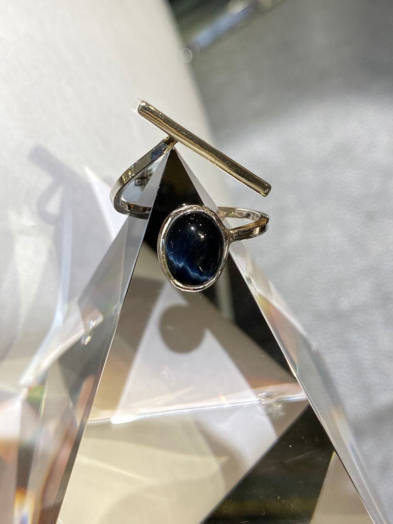 黑虎眼纯银戒指 - 戒指 - 纯银 银色