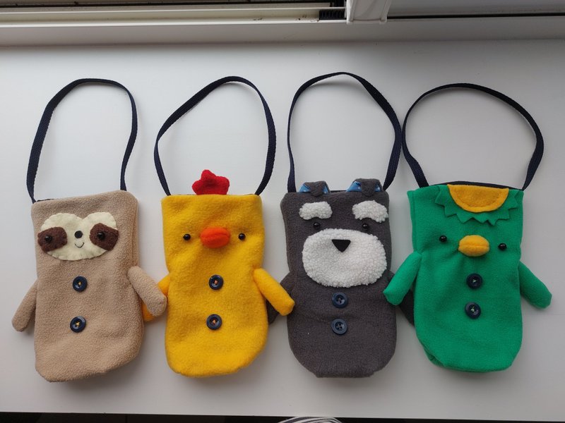 动物水壼提袋.饮料提袋.万用袋.环保杯袋 - 随行杯提袋/水壶袋 - 棉．麻 