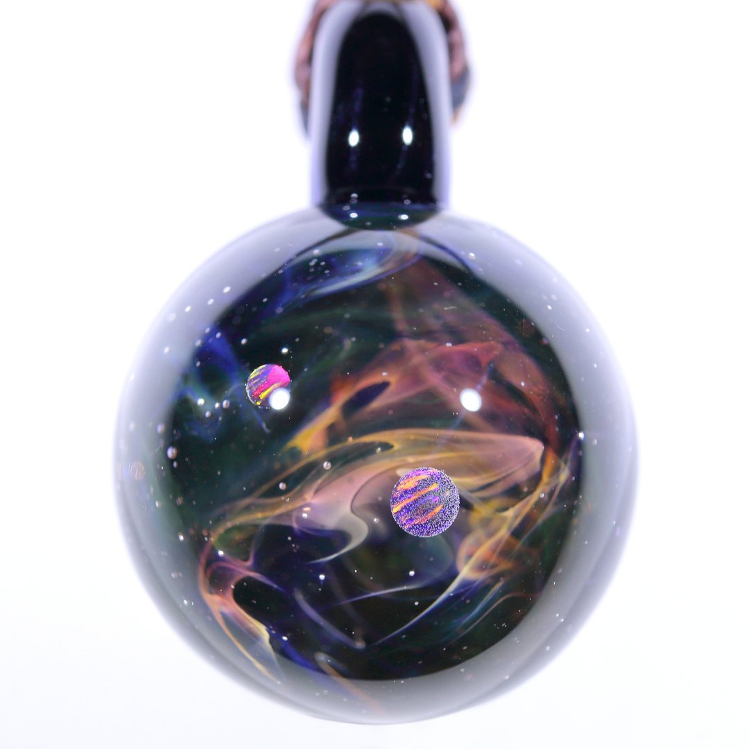 宇宙玻璃颈链吊坠29mm no.154 - 颈链 - 玻璃 黑色