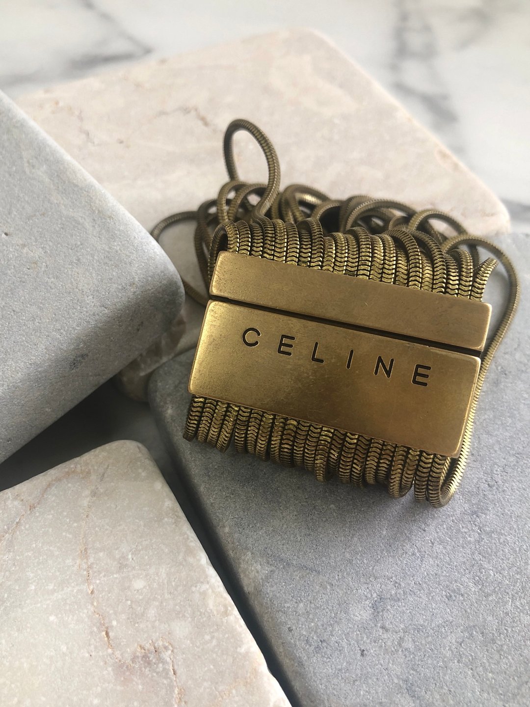 【日本直送，铭牌二手包装】CELINE CELINE品牌标志手链金vintage复古老yj66hd - 手链/手环 - 其他材质 金色