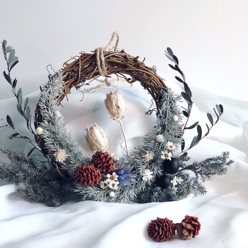 森林自然系 圣诞花圈 A款 ( 现货 ) - 摆饰 - 植物．花 