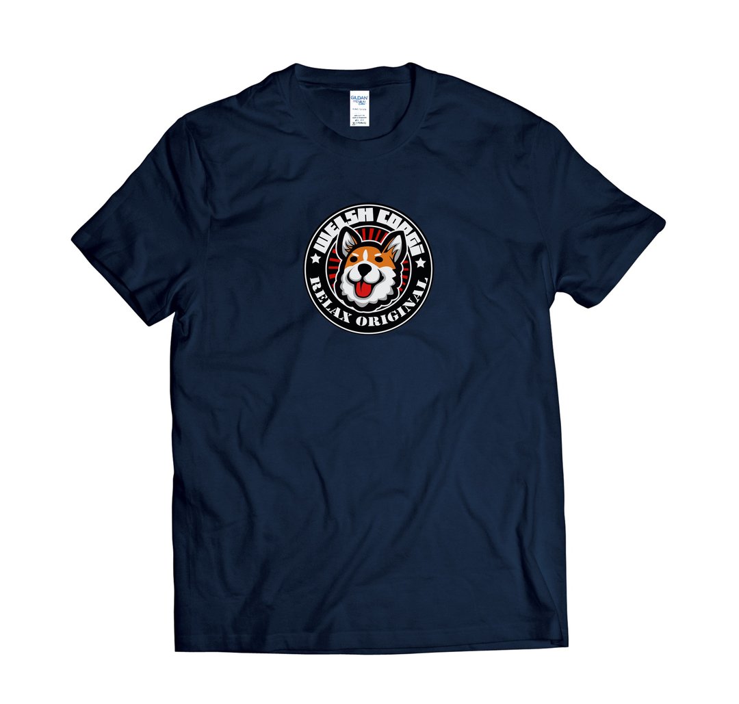 威尔斯柯基-T-shirt 白/黑/灰/藏青 - 男装上衣/T 恤 - 棉 多色