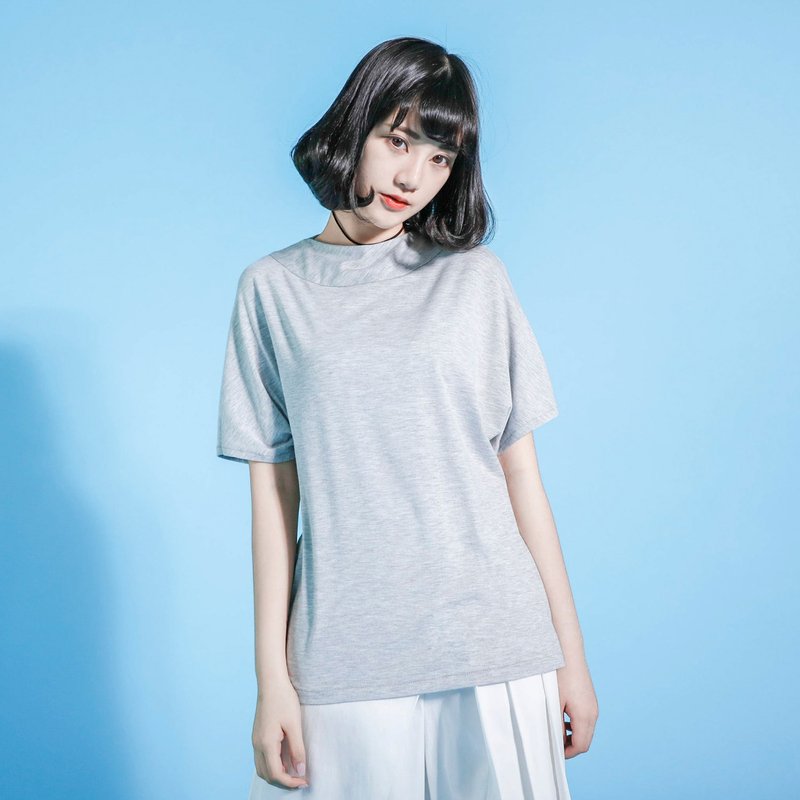 SU:MI said Boat-neckline 波耳一字领上衣_6SF005_灰麻花 - 女装上衣 - 棉．麻 灰色