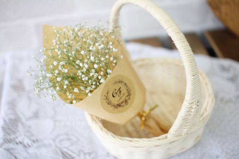 【满天星小花束】-永生花/干燥花/珠宝捧花/婚礼捧花花束/花礼 - 植栽/盆栽 - 植物．花 白色