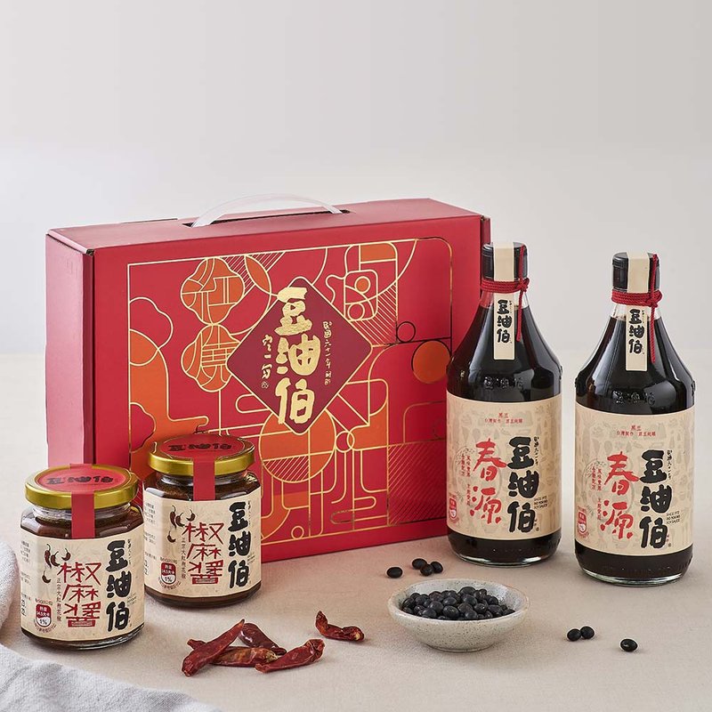 【豆油伯】春源酱好伴手窗花礼盒组 /送礼自用首选 - 酱料/调味料 - 玻璃 