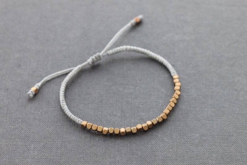 友谊手链编织打结串珠灰色立方体男士女士男女皆宜 - 手链/手环 - 纸 灰色