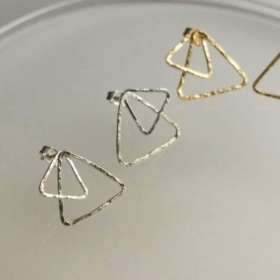 triangle earrings type3 sv [FP229] - 耳环/耳夹 - 其他金属 银色