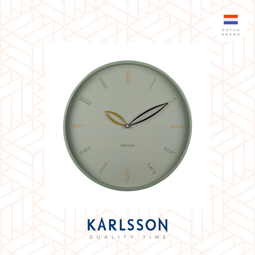 荷兰Karlsson, Wall clock 40cm Petals grayed jade 花瓣挂钟绿 - 时钟/闹钟 - 其他金属 绿色