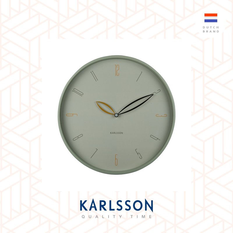 荷兰Karlsson, Wall clock 40cm Petals grayed jade 花瓣挂钟绿 - 时钟/闹钟 - 其他金属 绿色