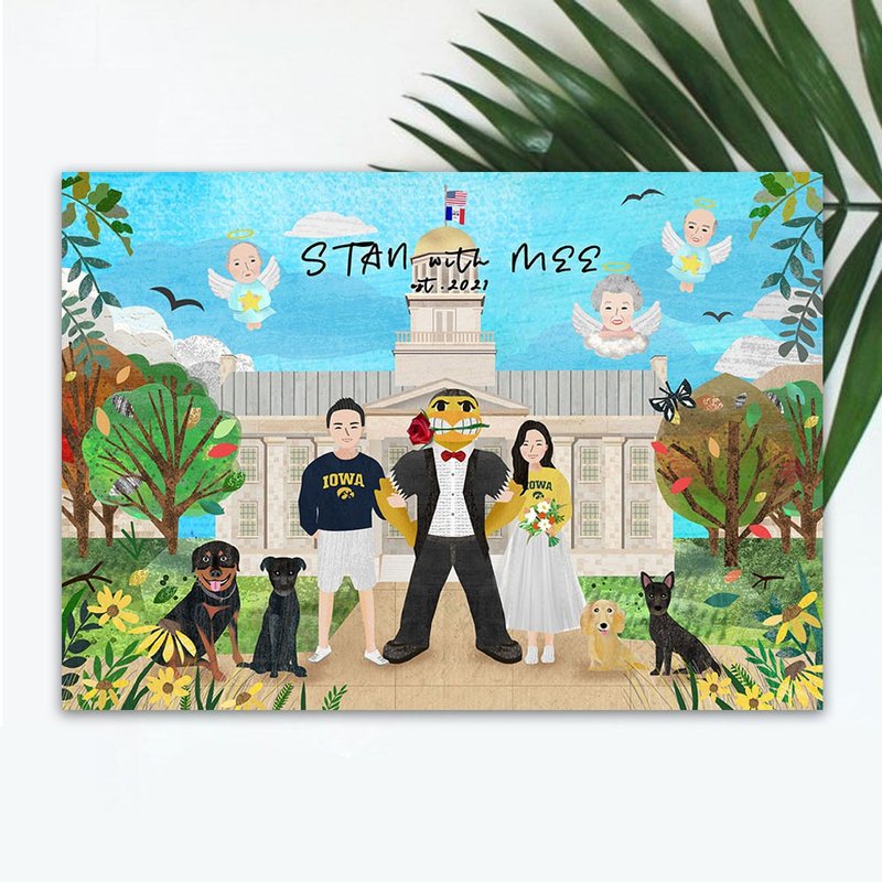 | 定制插画 | 纪念插画 |似颜绘+定制场景 | 电子档 | 赠手机壁纸 - 电子手绘真人画像/绘画/插画 - 其他材质 