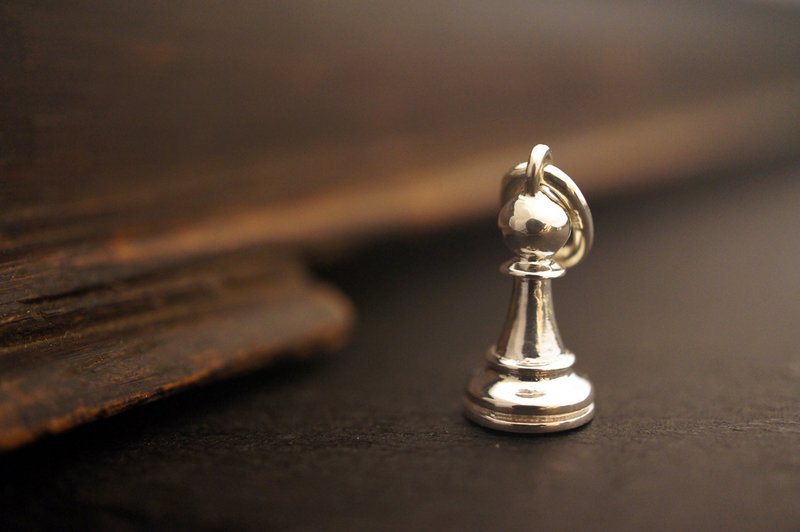 925 纯银西洋棋士兵吊咀 - 连18寸银链(SN2) - 手作 - 项链 - 纯银 银色