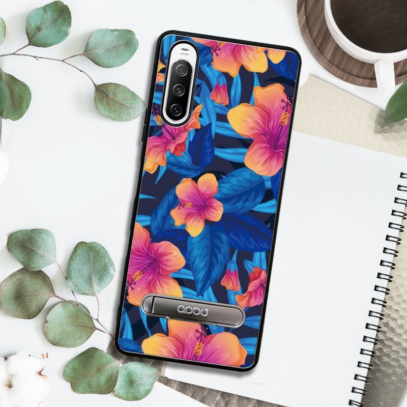 Sony Xperia 10 IV 减震立架手机壳-花语-东云草 - 手机壳/手机套 - 其他材质 多色