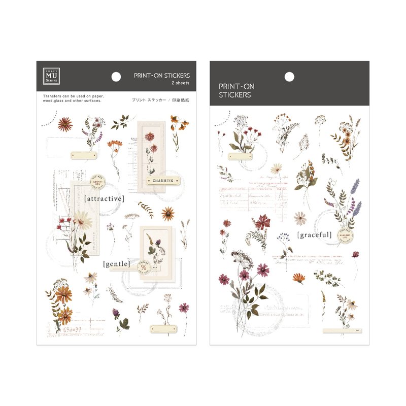 【Print-On Stickers 转印贴纸】no.258 | 花草系列 - 贴纸 - 其他材质 多色