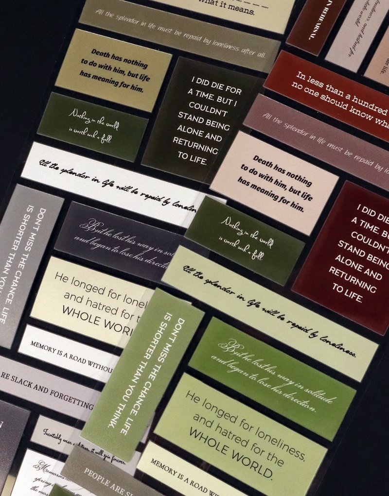 一言收集 (2) 復古基礎元素 英文語錄 割型貼紙 - 贴纸 - 其他材质 多色