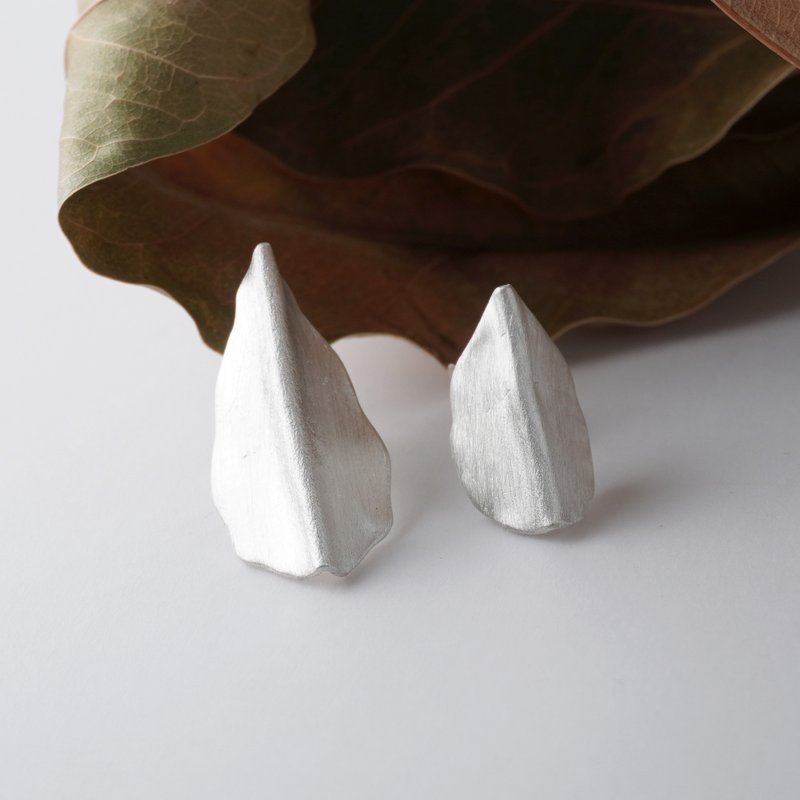 【Plant系列】 #a484 花耳环/925银/ 手工礼物/ 定制化 - 耳环/耳夹 - 纯银 银色