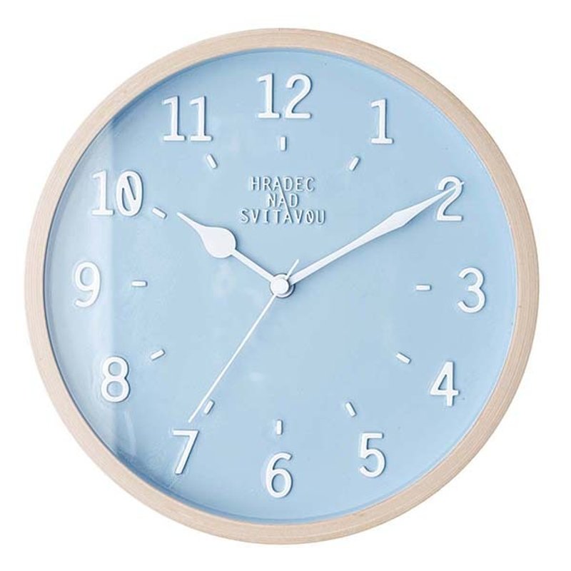 Norjso- 简约马卡龙造型挂钟(蓝) - 时钟/闹钟 - 木头 蓝色