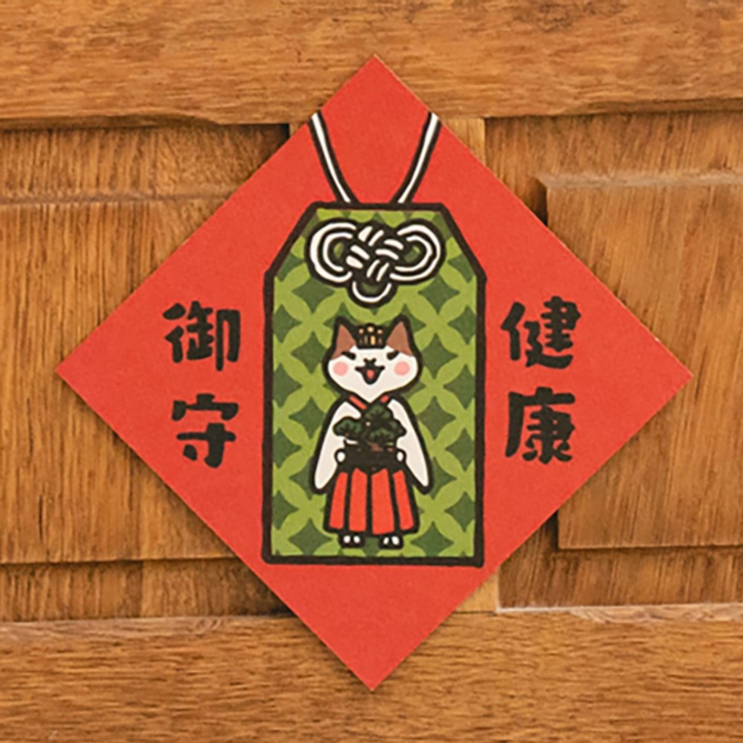 健康御守【HitoCat 吉豆猫】春联 挥春 斗方 伴手礼 利是封 - 红包/春联 - 纸 红色