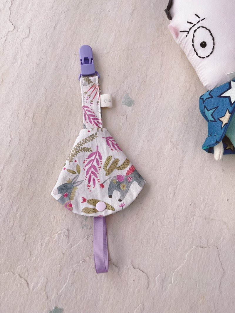 驴子好可爱     手工纯棉奶嘴链+保护套组 - 围嘴/口水巾 - 棉．麻 多色