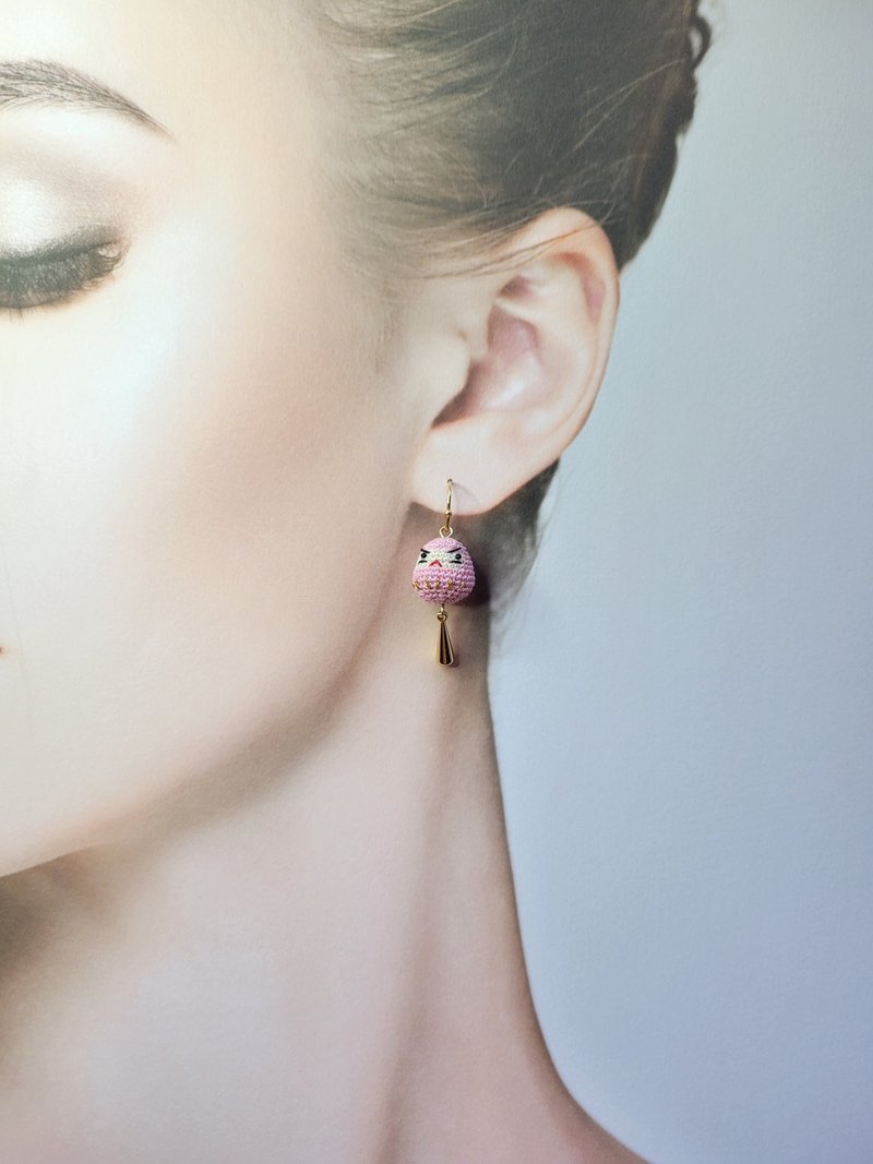 (订制) 2024新春 | 鈎针编织 |迷你达摩耳勾 - 耳环/耳夹 - 绣线 多色