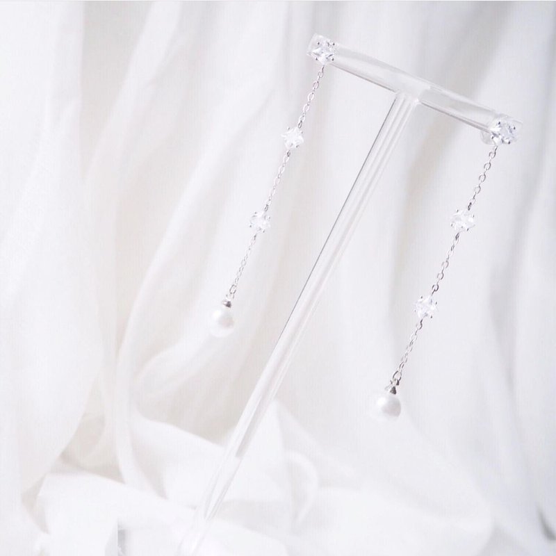 新娘耳环 新娘耳夹 生日礼物 优雅 耳环 耳夹 定制化 定制 - 耳环/耳夹 - 其他金属 白色