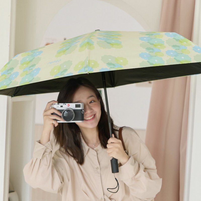 【rento】防晒黑胶安全自动伞-点点莳花(青草绿) - 雨伞/雨衣 - 防水材质 绿色