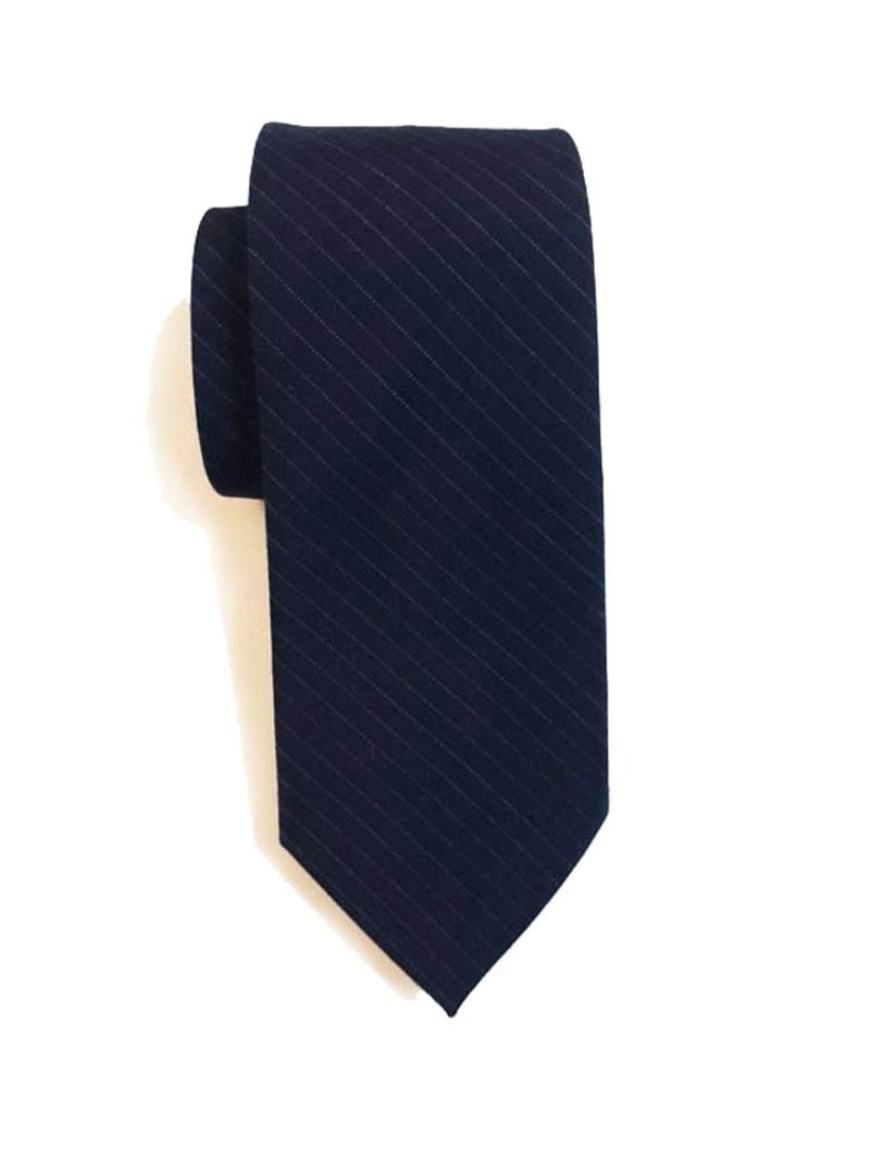 斜纹羊毛西装料 领带 Neckties / 黑夜蓝 - 领带/领带夹 - 羊毛 蓝色