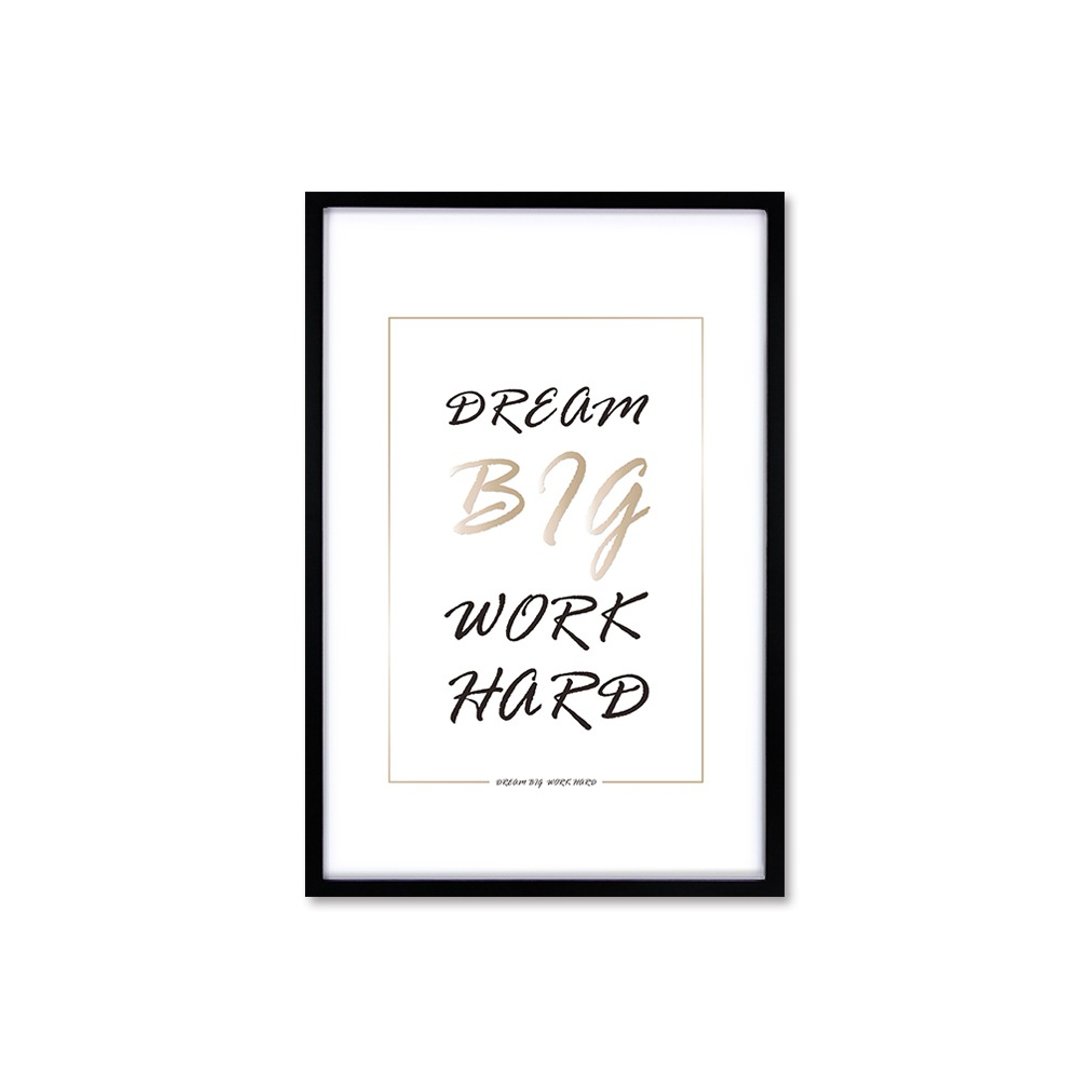 北欧风装饰画相框 Dream Big Work Hard 时尚款 布置 摆设 画框 - 画框/相框 - 木头 白色