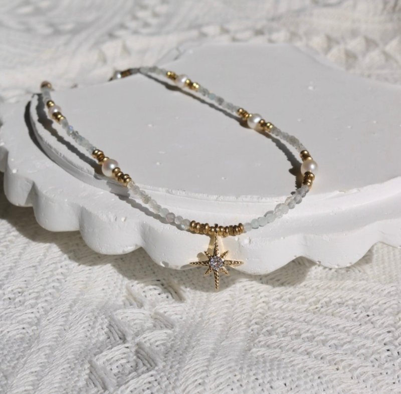 航海家18号 - 项链 - 半宝石 金色