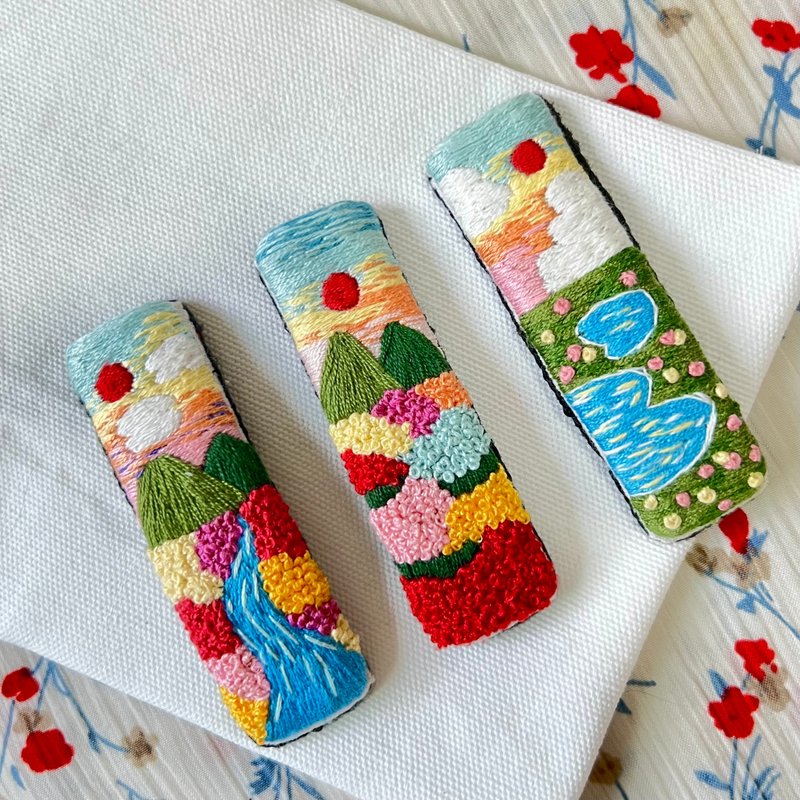 刺绣发夹 - 发饰 - 绣线 多色