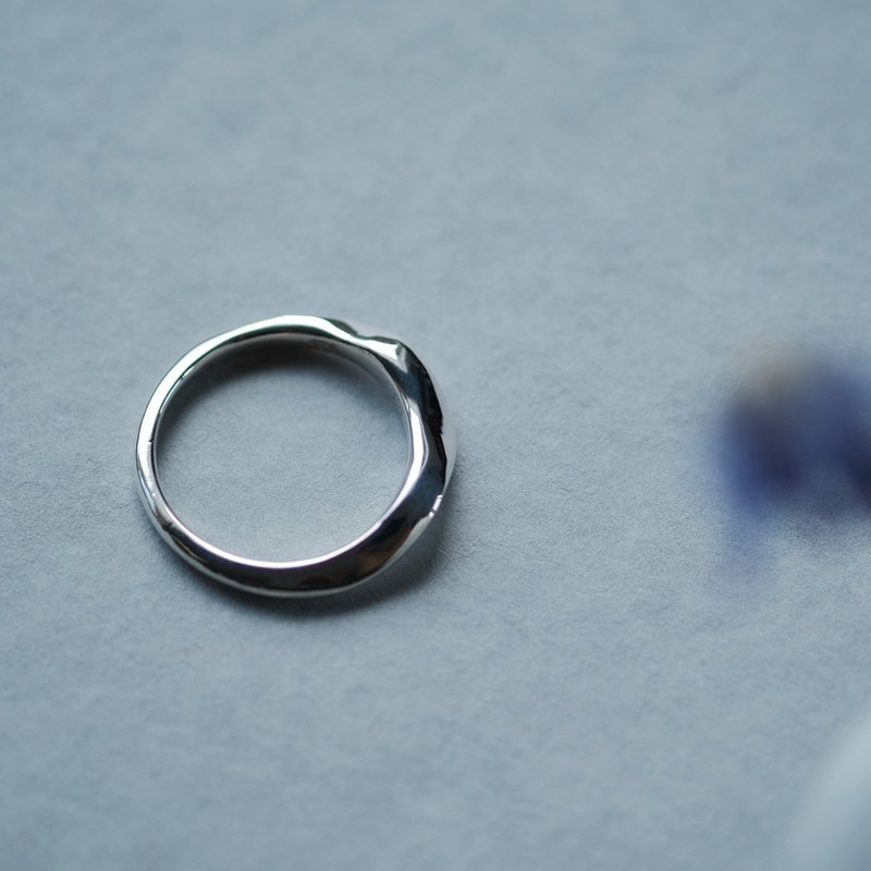 涟漪 戒指 银 925 男款 适用于各种性别 - 戒指 - 银 银色
