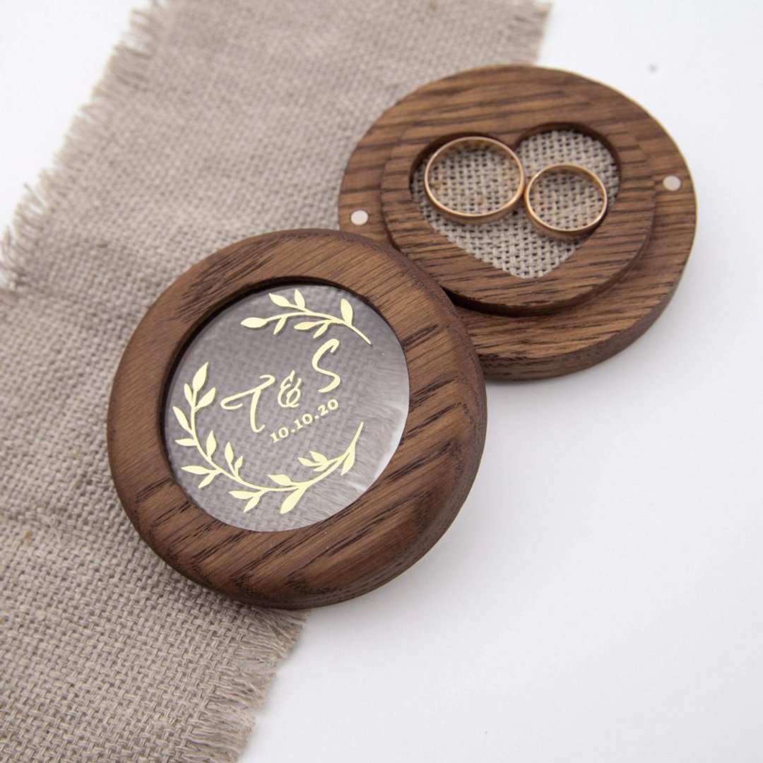 Wood ring box, ring pillow, ringbox,  personalized double ring bearer box - 其他 - 木头 