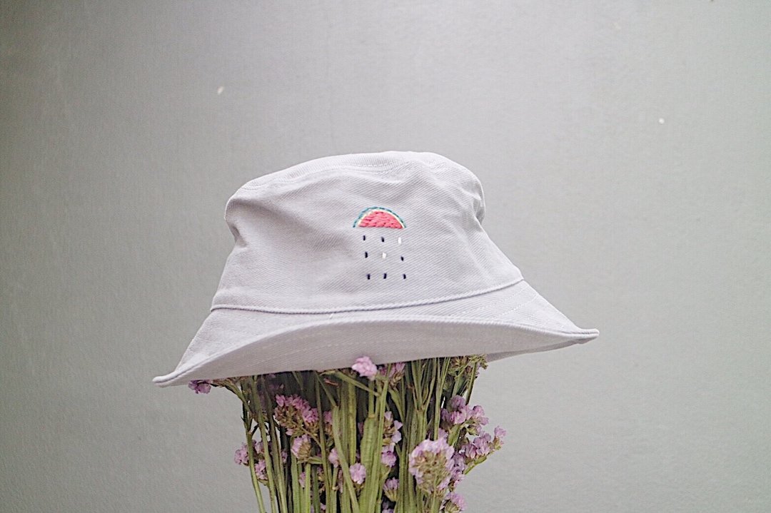 watermelon hat - 帽子 - 棉 灰色