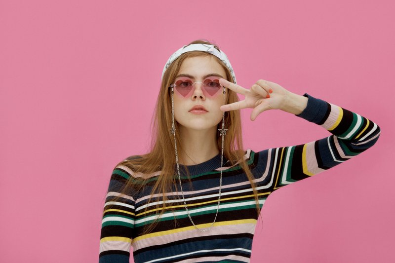 Pink heart sunglasses - 眼镜/眼镜框 - 其他金属 粉红色