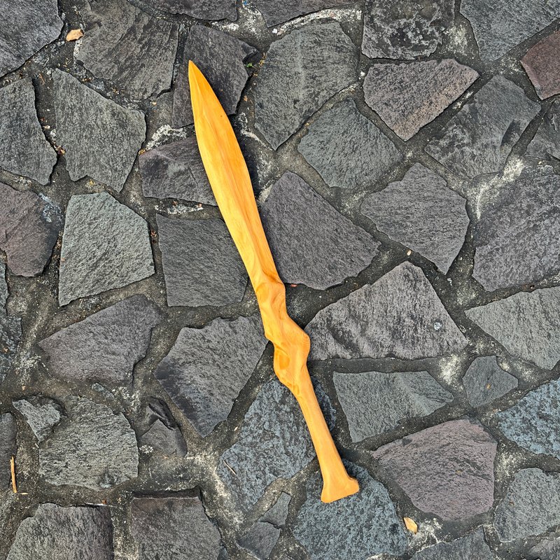 魔剑　星守り　　艺术木剑　手工木刀　运动太极剑　妖刀 - 摆饰 - 木头 卡其色