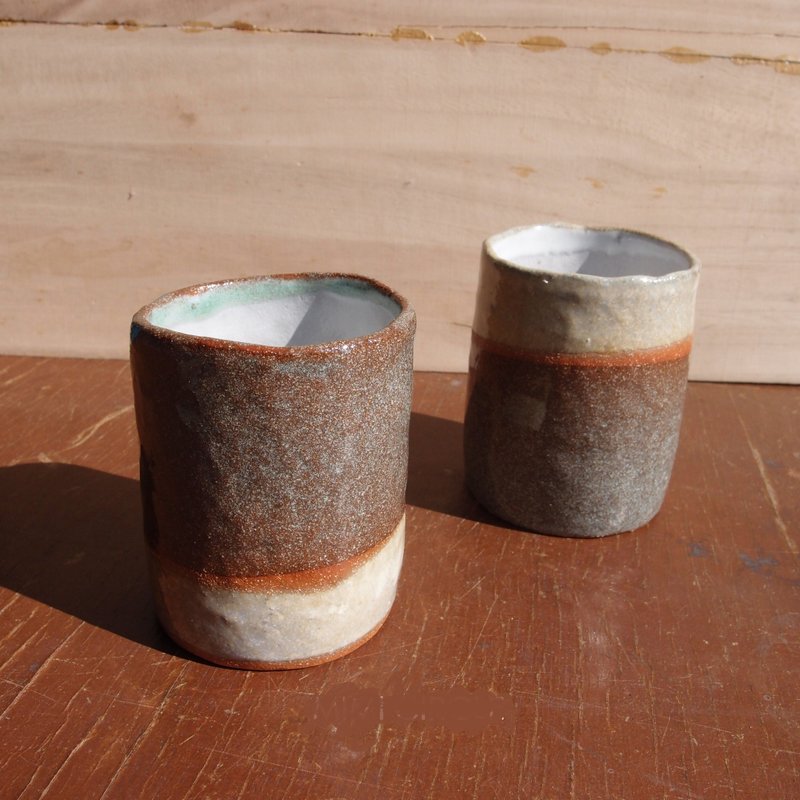 [ 直杯 ] 双色手感茶杯 - 茶具/茶杯 - 陶 咖啡色