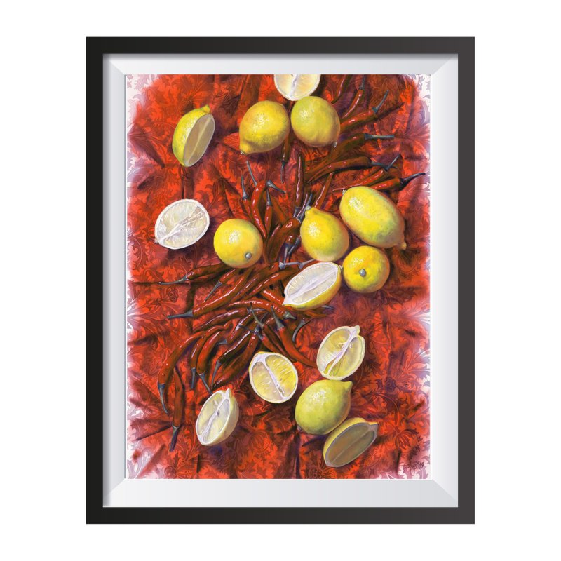 Lemon Pepper watercolor Poster Museum quality print Wall art by Irina Zhunaeva - 海报/装饰画/版画 - 纸 多色