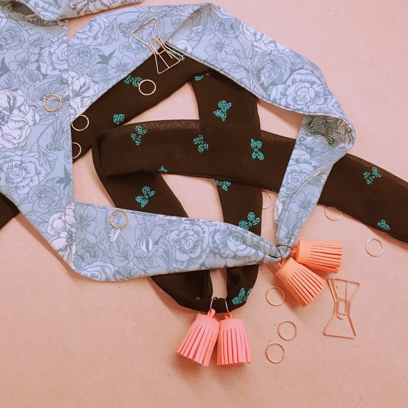 [ 609女孩的礼物组 ] 流苏项链 1＋1 (B组) - 项链 - 棉．麻 黑色