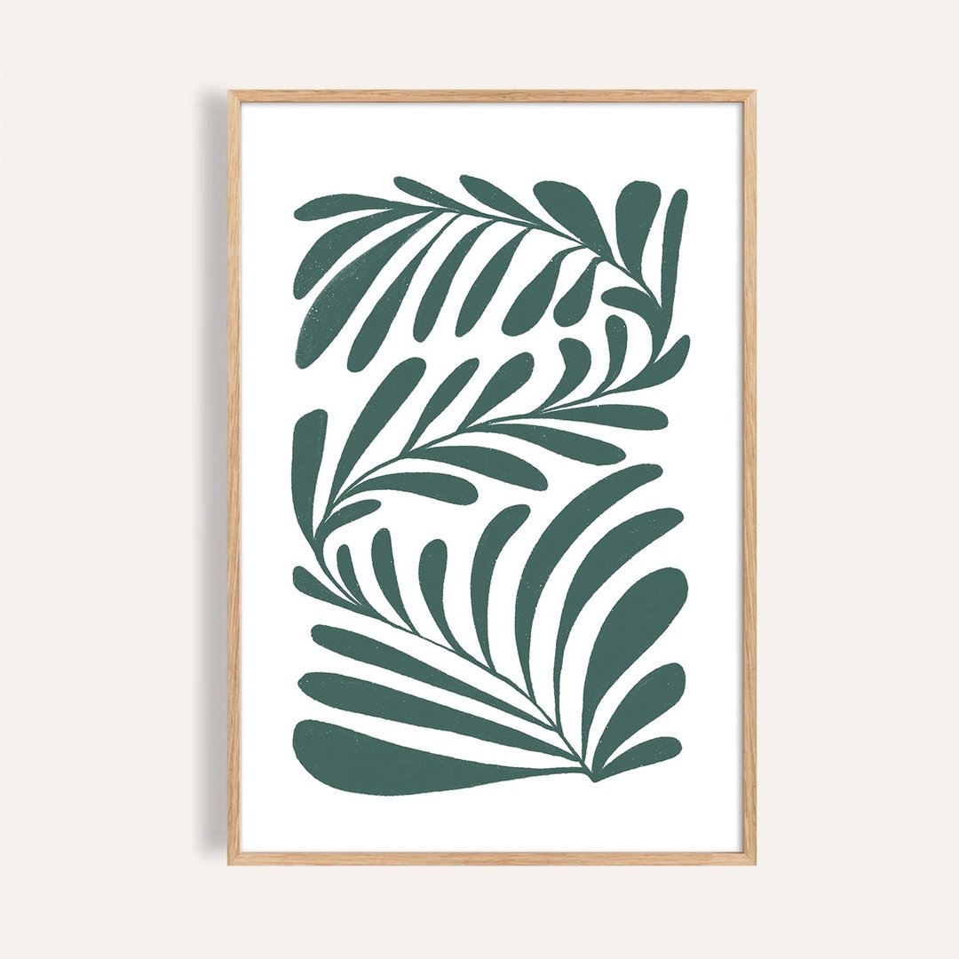 绿意交织 Verdant Weave / 现代抽象植物挂画 / 卧室挂画 无框画 - 海报/装饰画/版画 - 纸 